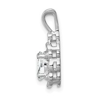 Sterling Silver Rhodium-plated White Topaz & Diam. Pendant view 2