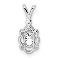 Sterling Silver Rhodium-plated White Topaz & Diam. Pendant view 3