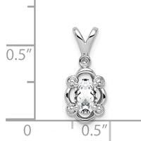 Sterling Silver Rhodium-plated White Topaz & Diam. Pendant view 4