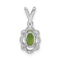 Sterling Silver Rhodium-plated Peridot & Diam. Pendant view 4