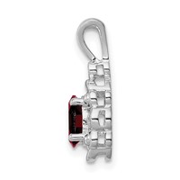Sterling Silver Rhodium-plated Garnet & Diam. & Diam. Pendant view 2