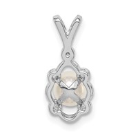 Sterling Silver Rhodium-plated FW Cultured Pearl & Diam. Pendant view 4