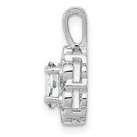 Sterling Silver Rhodium-plated White Topaz & Diam. Pendant view 2