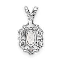 Sterling Silver Rhodium-plated White Topaz & Diam. Pendant view 4