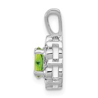 Sterling Silver Rhodium-plated Peridot & Diam. Pendant view 2