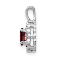 Sterling Silver Rhodium-plated Garnet & Diam. Pendant view 2