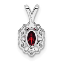 Sterling Silver Rhodium-plated Garnet & Diam. Pendant view 3