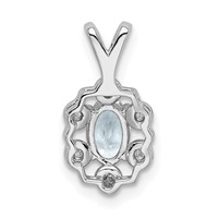 Sterling Silver Rhodium-plated Aquamarine & Diam. Pendant view 4