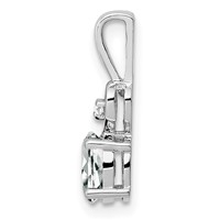 Sterling Silver Rhodium-plated White Topaz & Diam. Pendant view 2