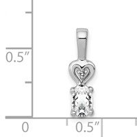 Sterling Silver Rhodium-plated White Topaz & Diam. Pendant view 3