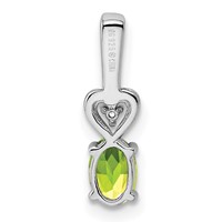 Sterling Silver Rhodium-plated Peridot & Diam. Pendant view 4