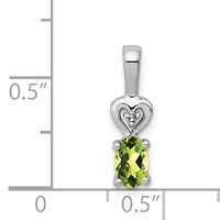 Sterling Silver Rhodium-plated Peridot & Diam. Pendant view 3