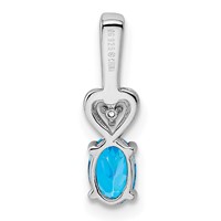 Sterling Silver Rhodium-plated Light Swiss Blue Topaz & Diam. Pendant view 4
