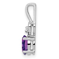 Sterling Silver Rhodium-plated Amethyst & Diam. Pendant view 2