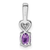 Sterling Silver Rhodium-plated Amethyst & Diam. Pendant view 3