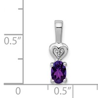 Sterling Silver Rhodium-plated Amethyst & Diam. Pendant view 4