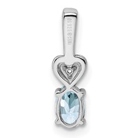 Sterling Silver Rhodium-plated Aquamarine & Diam. Pendant view 4