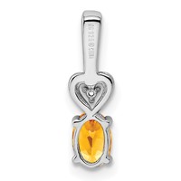 Sterling Silver Rhodium-plated Citrine & Diam. Pendant view 4