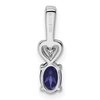 Sterling Silver Rhodium-plated Created Sapphire & Diam. Pendant view 4