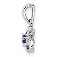 Sterling Silver Rhodium-plated Floral Amethyst Petite Pendant view 2