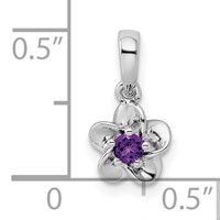Sterling Silver Rhodium-plated Floral Amethyst Petite Pendant view 4