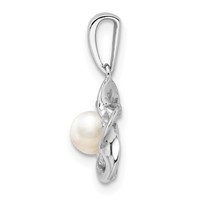 Sterling Silver Rhodium-plated Floral Fwc Pearl Pendant view 2