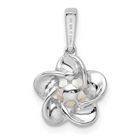 Sterling Silver Rhodium-plated Floral Fwc Pearl Pendant view 4