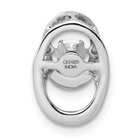 Sterling Silver Rhodium CZ Birthstone Vibrant Chain Slide view 4