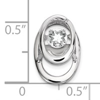 Sterling Silver Rhodium CZ Birthstone Vibrant Chain Slide view 3