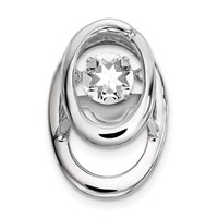 Sterling Silver Rhodium CZ Birthstone Vibrant Chain Slide view 1