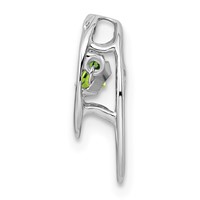 Sterling Silver Rhodium Peridot Birthstone Vibrant Chain Slide view 2