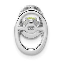 Sterling Silver Rhodium Peridot Birthstone Vibrant Chain Slide view 4