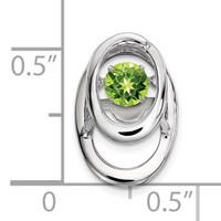 Sterling Silver Rhodium Peridot Birthstone Vibrant Chain Slide view 3
