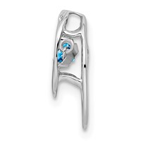 Sterling Silver Rhodium Blue Topaz Birthstone Vibrant Chain Slide view 2