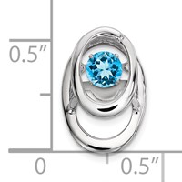 Sterling Silver Rhodium Blue Topaz Birthstone Vibrant Chain Slide view 3