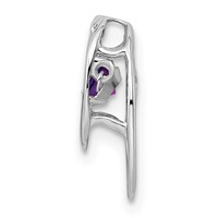 Sterling Silver Rhodium Amethyst Birthstone Vibrant Chain Slide view 2