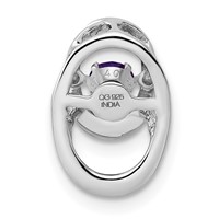 Sterling Silver Rhodium Amethyst Birthstone Vibrant Chain Slide view 3