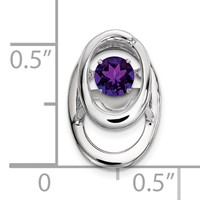 Sterling Silver Rhodium Amethyst Birthstone Vibrant Chain Slide view 4