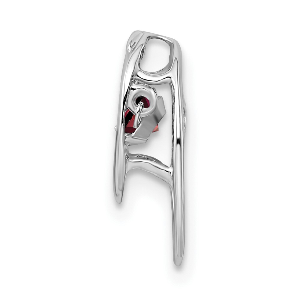 Sterling Silver Rhodium Garnet Birthstone Vibrant Chain Slide (QBPD32JAN)