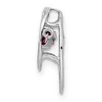 Sterling Silver Rhodium Garnet Birthstone Vibrant Chain Slide view 2