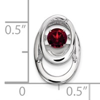Sterling Silver Rhodium Garnet Birthstone Vibrant Chain Slide view 3
