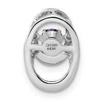 Sterling Silver Rhodium Created Alexandrite Birthstone Vibrant Chain Slide view 4