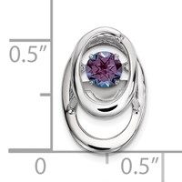 Sterling Silver Rhodium Created Alexandrite Birthstone Vibrant Chain Slide view 3