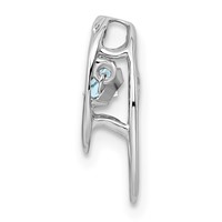 Sterling Silver Rhodium Aquamarine Birthstone Vibrant Chain Slide view 2