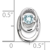 Sterling Silver Rhodium Aquamarine Birthstone Vibrant Chain Slide view 3