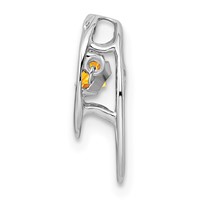 Sterling Silver Rhodium Citrine Birthstone Vibrant Chain Slide view 2