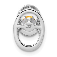 Sterling Silver Rhodium Citrine Birthstone Vibrant Chain Slide view 4