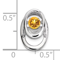 Sterling Silver Rhodium Citrine Birthstone Vibrant Chain Slide view 3