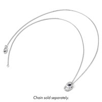 Sterling Silver Rhodium Created Sapphire Birthstone Vibrant Chain Slide view 5