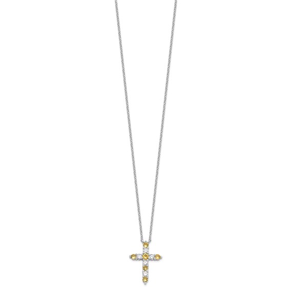 Birthstone Cross 16in w/2in ext Necklaces